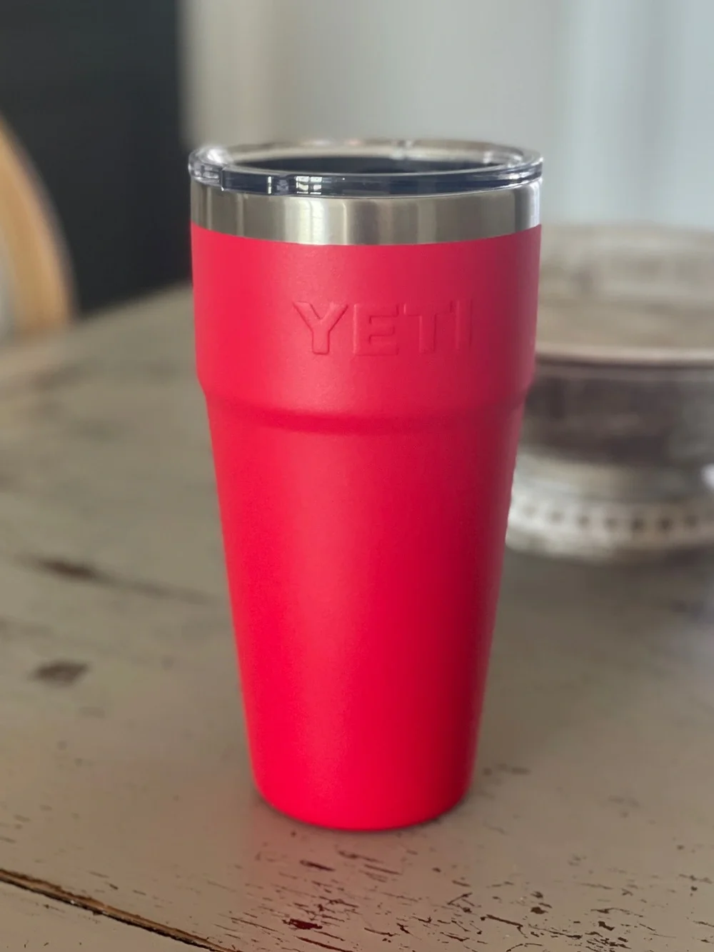 Yeti Red Stainless Insulated Cup with Clear Lid 30oz